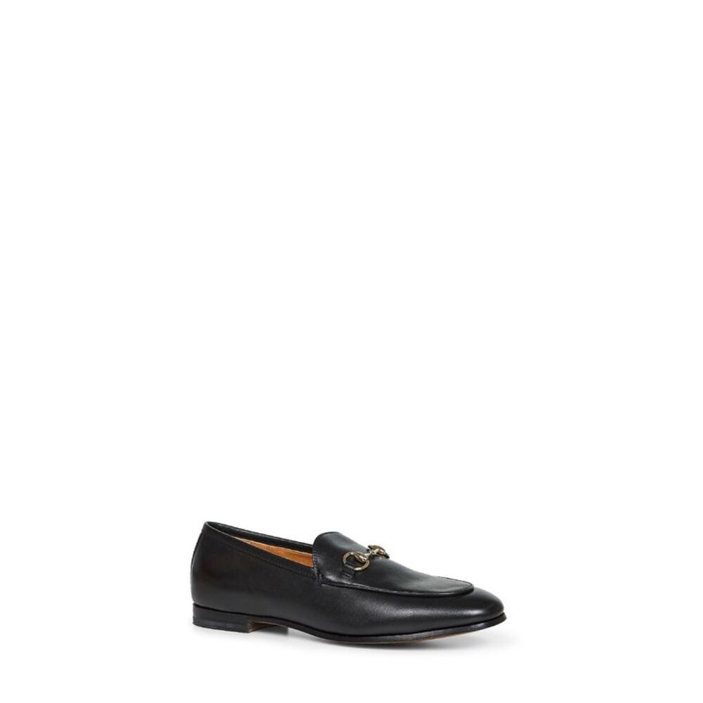 Gucci Women Black Leather Gucci Jordaan Loafers - Picture 2 of 3